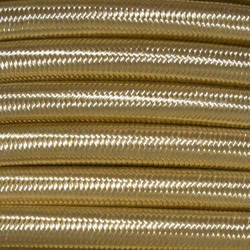 Braided Cloth 3 Core Round Flex Cable 0.75mm² New Gold