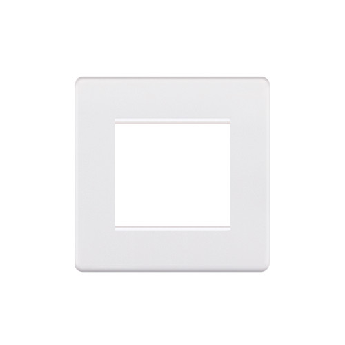 Euro Plate Screwless 2 Gang Euro Plate Matt White