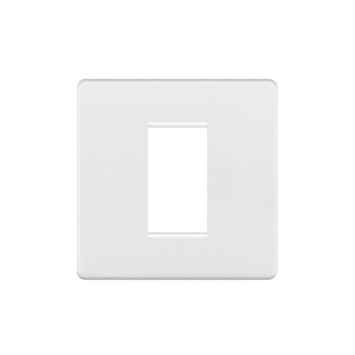 Euro Plate Screwless 1 Gang Euro Plate Matt White