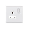 Wall Socket Screwless 1 gang 13 amp switched socket outlet Doble Pole Matt White