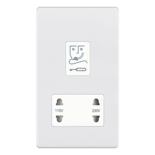 Shaving Socket Screwless 1 gang shaver socket Matt White