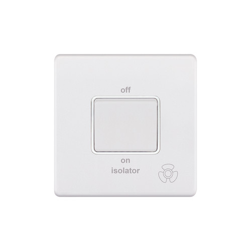 Fan Isolator Switch Screwless 1 gang fan isolator switch Matt White