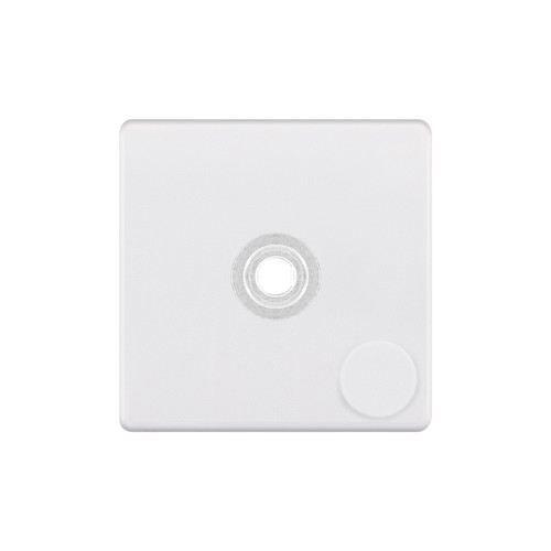 Dimmer Plate Screwless With Knobs 1 gang single Matt White