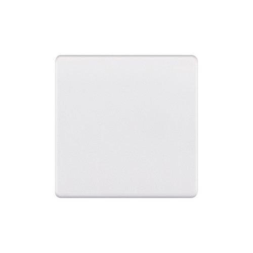 Blank Plate Screwless 1 gang single Matt White