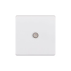 TV Socket Screwless 1 gang 13 amp switch TV socket Matt White