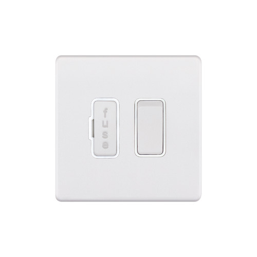 Fuse Spur Screwless 1 gang 13 amp switch fuse spur Matt White
