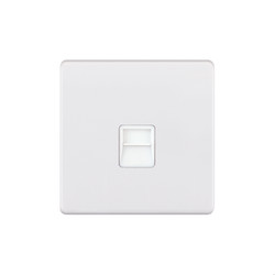 Communications Socket Screwless 1 gang phone slave Matt White
