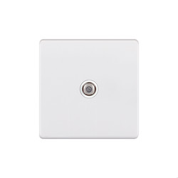 Communications Socket Screwless 1 gang satellite socket Matt White