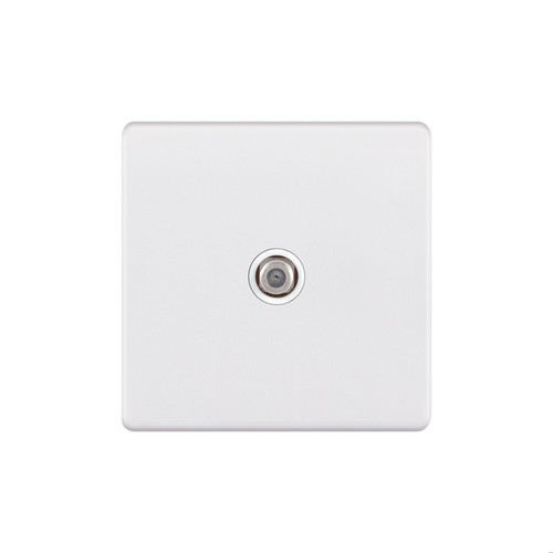 Communications Socket Screwless 1 gang satellite socket Matt White