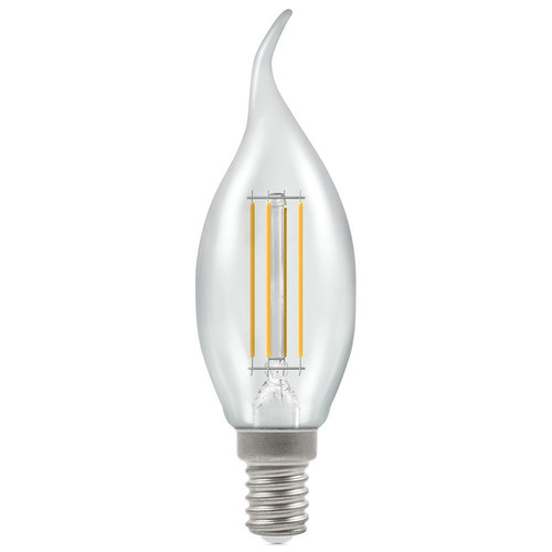 LED Clear Filament Candle Light Bulb Bent Tip 35mm 470lm Dimmable SES 5W 2700K Warm White