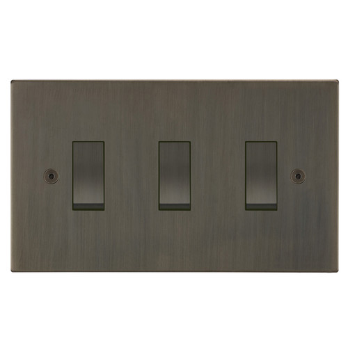 Horizon Square Rocker Switch 3 gang 20 amp 2 way Jordan Bronze
