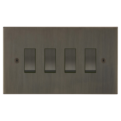 Horizon Square Rocker Switch 4 gang 20 amp 2 way Jordan Bronze