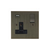 Horizon Square Socket with USB Chargers 1 gang 13 amp usb Jordan Bronze