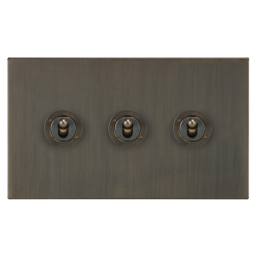 Horizon Square Dolly Switch 3 gang 20 amp 2 way Jordan Bronze