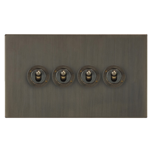 Horizon Square Dolly Switch 4 gang 20 amp 2 way Jordan Bronze