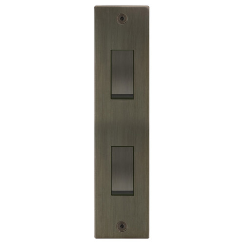 Horizon Square Architrave Switch 2 gang rocker 2 way Jordan Bronze