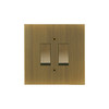 Horizon Square Rocker Switch 2 gang 20 amp 2 way Antique Brass