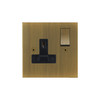 Horizon Square Switch Socket Outlet 1 gang 13 amp Antique Brass