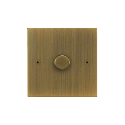 Horizon Square Dimmer Switch LED 1 gang 120 watt 2 way Antique Brass