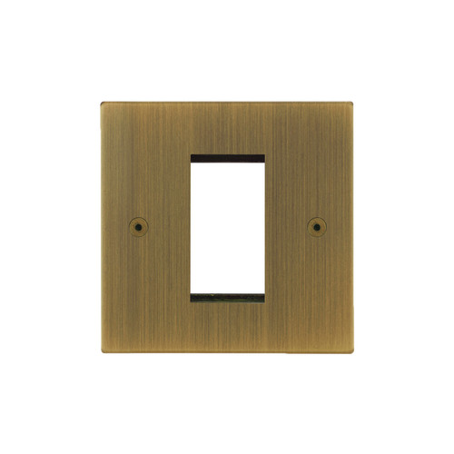 Horizon Square Euro Plate 1 gang Antique Brass