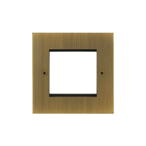 Horizon Square Euro Plate 2 gang Antique Brass