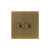 Horizon Square Dolly Switch 2 gang 20 amp 2 way Antique Brass