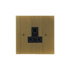 Horizon Square Unswitched Socket Outlet 1 gang 5 amp Antique Brass