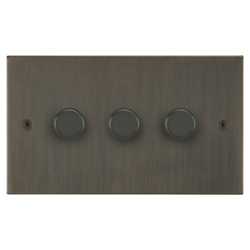 Horizon Square Dimmer Switch 3 gang 400 watts 2 way Jordan Bronze