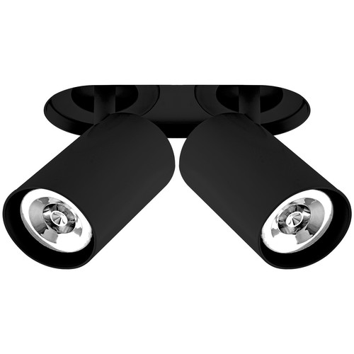 Trimless Round Double Tube Spotlight 2 x 50W Black