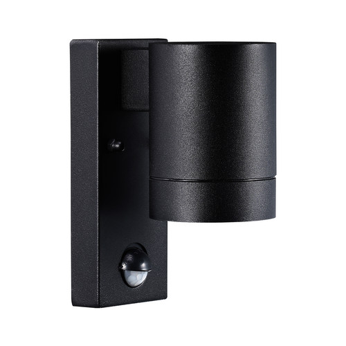 Tin Maxi Sensor Outdoor Garden Pillar Wall Light Black 35W