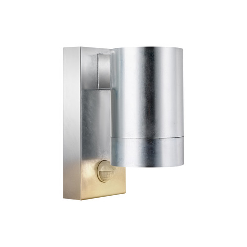 Tin Maxi Sensor Outdoor Garden Pillar Wall Light Galvanized 25W