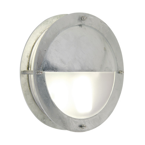 Malte Galvanized Eyelid Outdoor Garden Wall Light Silver 60W