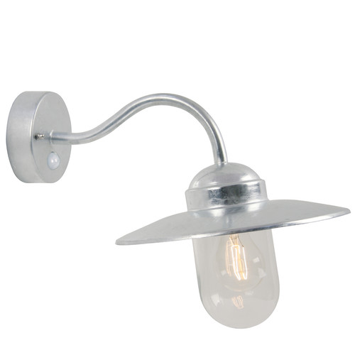 Luxembourg Sensor Outdoor Garden Wall Light 240V 60W Galvanized Steel