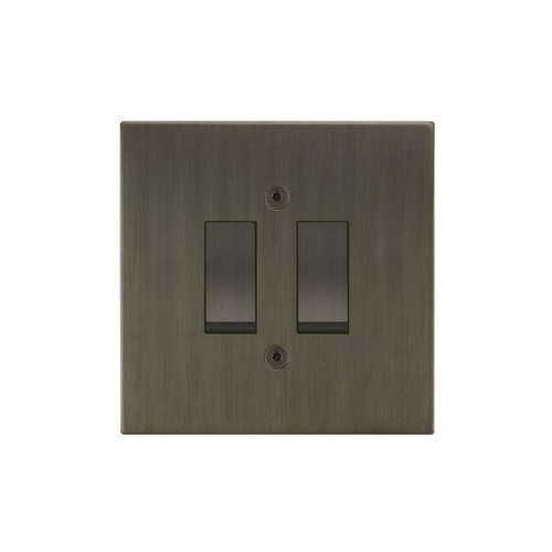 Horizon Square Rocker Switch 2 gang 20 amp Intermediate Jordan Bronze