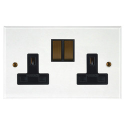 Prism Wall Socket 2 gang 13 amp switch socket outlet Antique Bronze / Clear Perspex