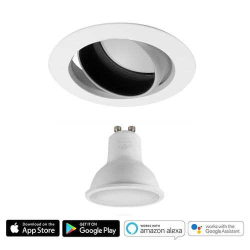 Elegant Adjustable Downlight GU10 Smart LED 5W (=50W) RGB + 4000K Cool White