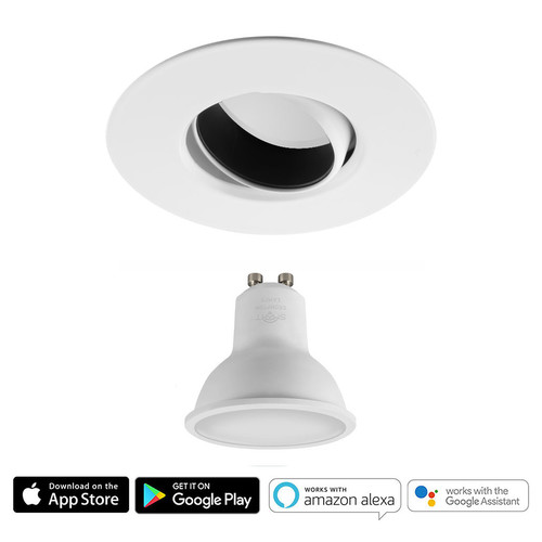 Elegant Fire-Rated Adjustable Downlight GU10 Smart LED 5W (=50W) RGB + 4000K Cool White