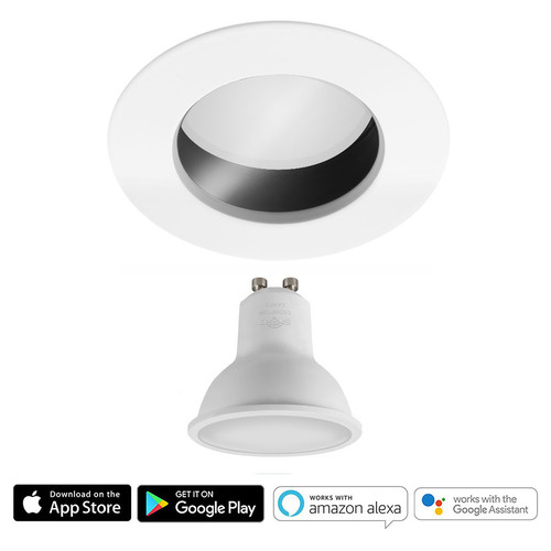 Elegant Fire-Rated Fixed Bathroom Downlight GU10 Smart LED 5W (=50W) RGB+4000K Cool White