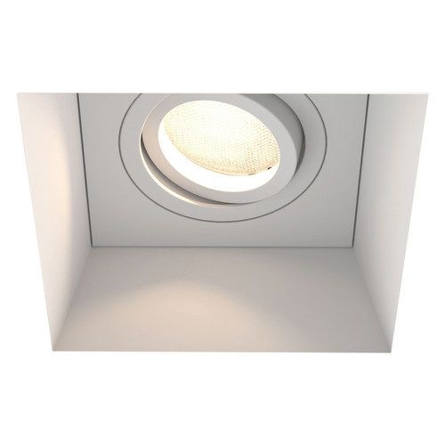 Blanco Plaster Trimless Square Adjustable Sharp Edge Downlight GU10 240V White 50W