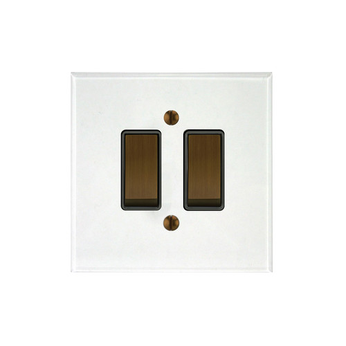 Prism Rocker Switch 2 gang rocker switch 20 amp 2 way Antique Bronze / Clear Perspex