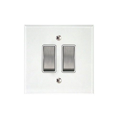 Prism Rocker Switch 2 gang rocker switch 20 amp intermediate Stainless Steel / Clear Perspex