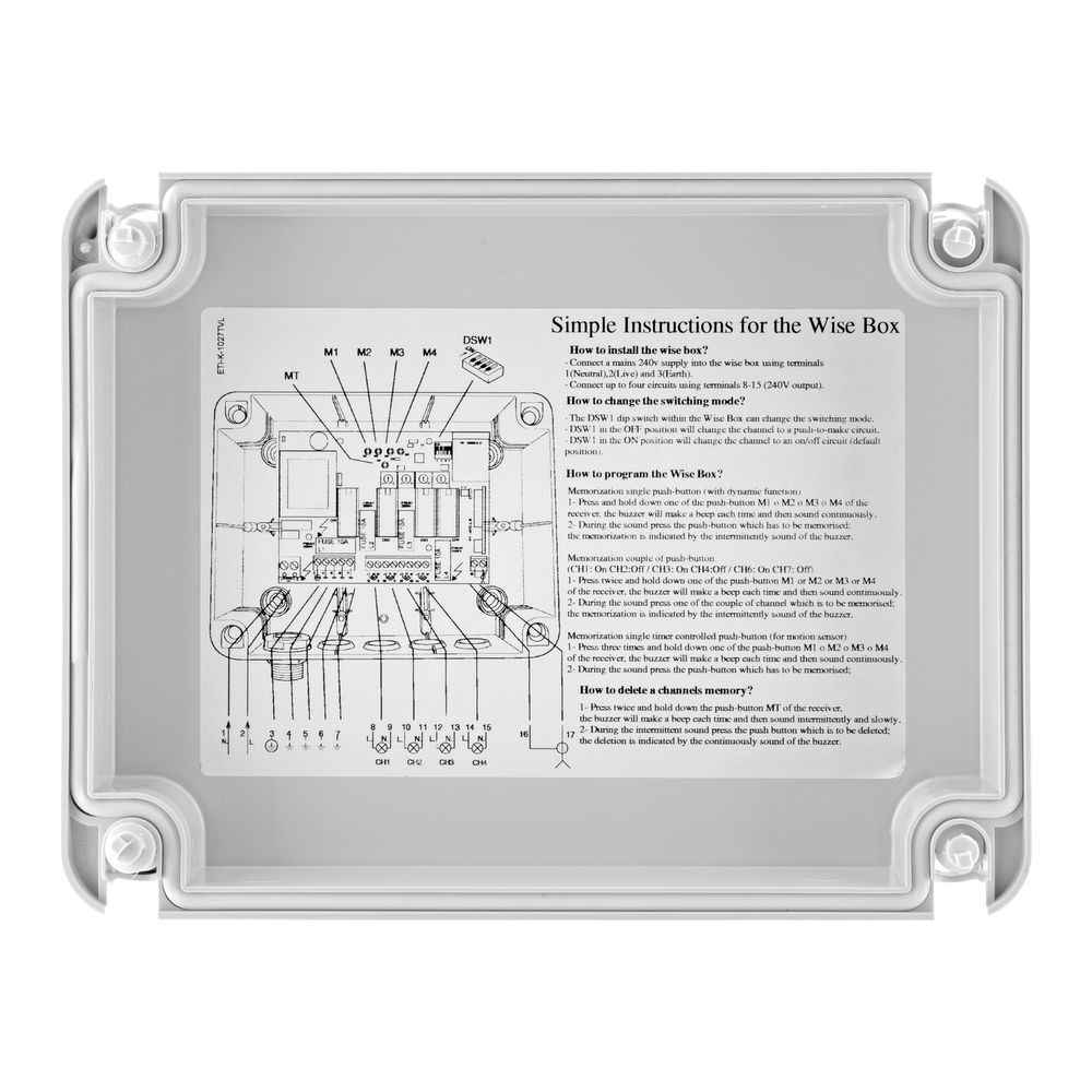 Wise Box Receiver Time Clock Kit 4 Channel, 5 Amps / Circuit