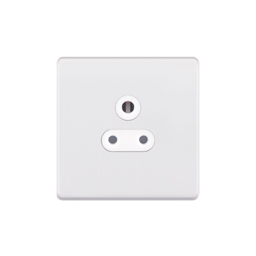Wall Socket Screwless 1 gang 5 amp unswitched socket outlet Matt White