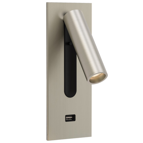 Fuse 3 LED USB-A Wall Light 240V 3.5W Matt Nickel