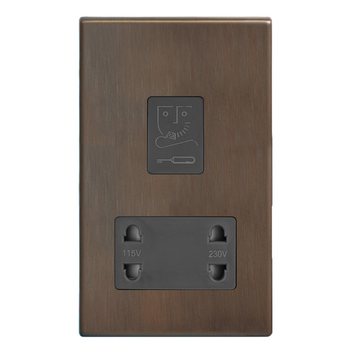 Morpheus Shaving Socket 1 gang shaver socket Chocolate Bronze