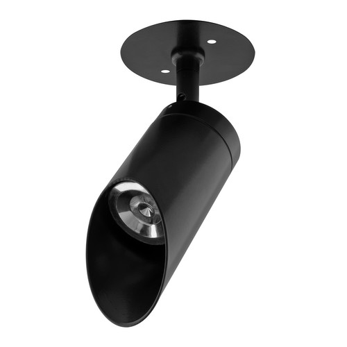 Tube Spotlight 45° Angle Hood Flat Screw Plate GU10 240V 35W Black