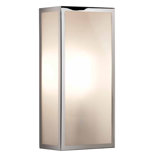 Messina II Frosted 160 Exterior Wall Light 240V 12W Polished Nickel
