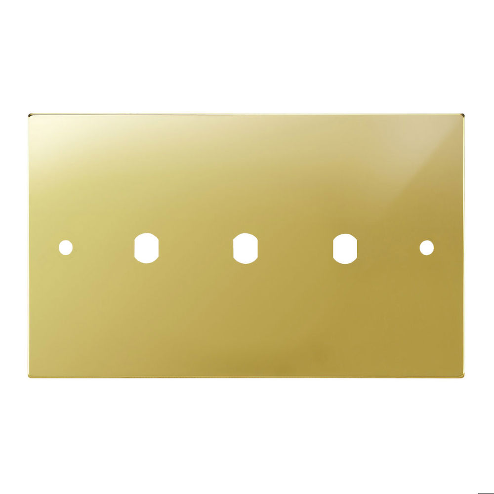 WiseRetro Module Plate Polished Brass 3 Gang