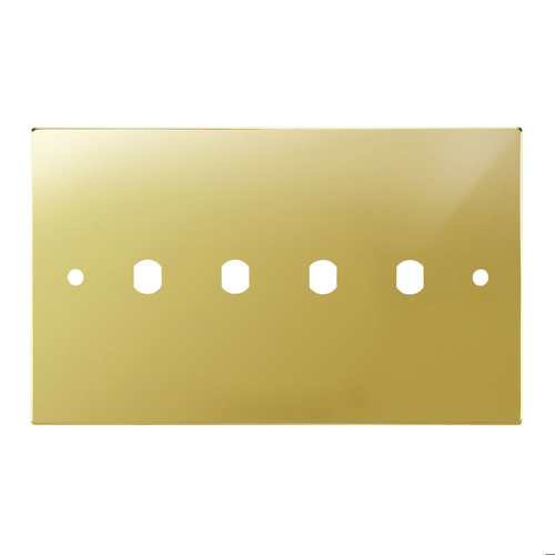 WiseRetro Module Plate Polished Brass 4 Gang