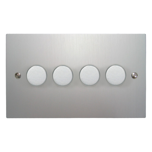 Dimmer Switch V-PRO Trailing Edge LED 4 gang 120 watt 2 way Aluminium